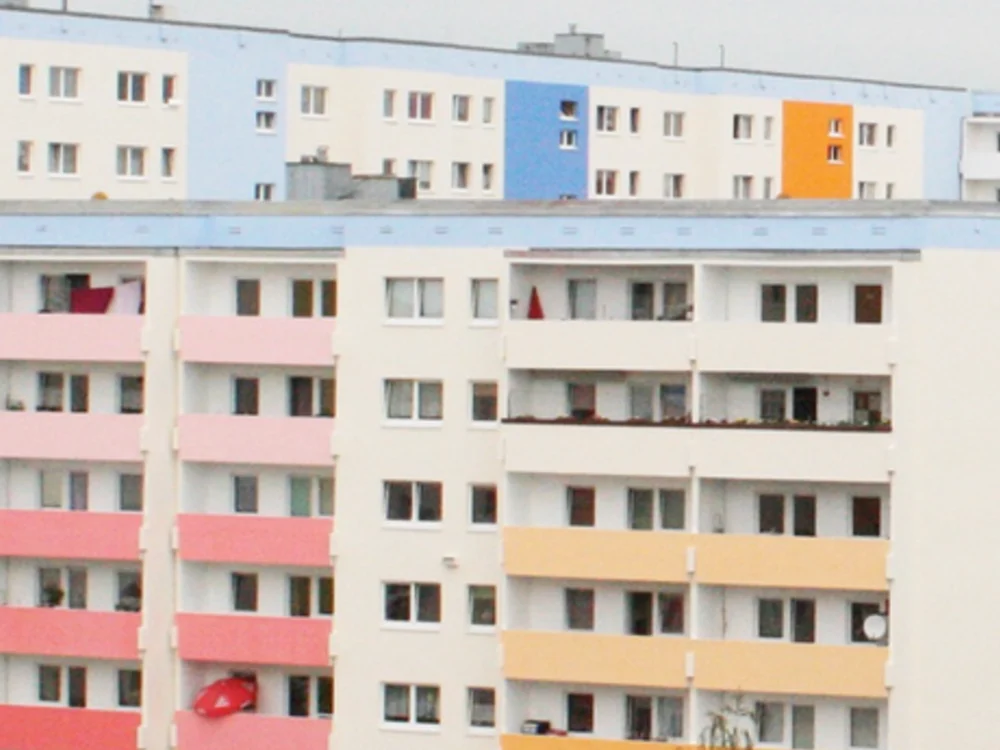 Sanierte Fassaden einer Berliner Wohnsiedlung
